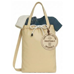 Heavy Duty Custom Logo 100% Natural Cotton <b>Laundry</b> <b>Bag</b> with Handle <b>Drawstring</b> Washable Export Quality Fabric <b>Laundry</b> <b>Bag</b> - Product Image 1