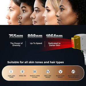 하이 퀄리티 808nm 다이오드 레이저 제모기 스마트 시스템 3 웨이브 755 808 1064 영구 무통 레이저 제모 기계 가격 - Product Image 4