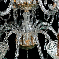 Lustre LED FUNMOOD classique style bougie en cristal à trois niveaux, modèle 3008, 6/8/12 ampoules, suspension décorative pour mariages et hôtels