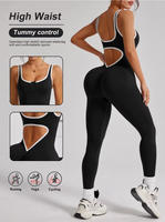 Body Deportivo Personalizado sin Costuras, Transpirable, Ligero, con Botones al Frente, Bloques de Color, Espalda Descubierta, de Una Pieza, para Clases de Baile