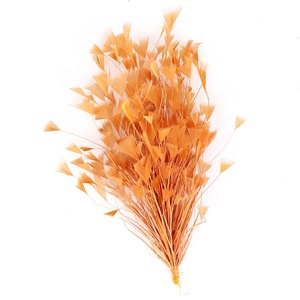Vente en gros de broche de mariage en plumes d'oie de 30cm de longueur coiffe de fleurs à motif teint pour décorations de fête et artisanat - Product Image 1
