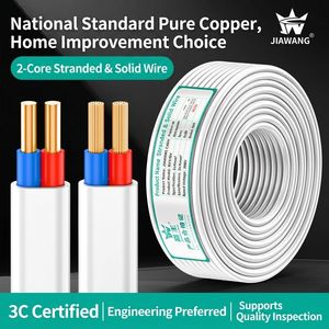 Offre Spéciale : Câble d'alimentation 2 conducteurs en cuivre pur pour éclairage et climatisation RVVB, <span class=keywords><strong>gaine</strong></span> blanche, fil et câble domestique - Product Image 2