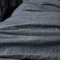 Vente chaude 100% microfibre Seersucker rayure texturé doux personnalisé 3 pièces housse de couette ensemble draps de lit couette ensembles de literie