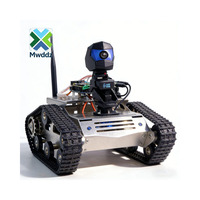 WIFI Robot Tank Kit Unfinished Smart Robotic Car Kit + A1 Robot Standard Version Black
