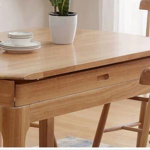 Mesa de Comedor Nórdica de Madera Maciza, Moderna, Minimalista, Plegable, Telescópica, Redonda, para Apartamentos Pequeños - Product Image 6