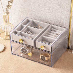 Transparent Cosmetic <b>Storage</b> Box Tiered Plastic Desktop Organizer Stackable Makeup Skincare Holder Large Capacity <b>Dressing</b> <b>Table</b> - Product Image 3