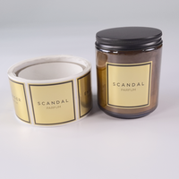 Autocollants personnalisés pour bougies, étiquettes de luxe - Autocollant personnalisé pour bougie, étiquettes pour bougies en film PET brillant imprimables