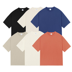 T-shirts surdimensionnés de haute qualité 300 g/m² 100 % coton premium Col rond uni T-shirt ample T-shirt vierge lourd pour hommes - Product Image 6