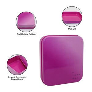 Bán Buôn Biểu Tượng Tùy Chỉnh In Quảng Trường Kim Loại Lon Thiếc Rỗng Lưu Trữ Lọ Có Nắp Đậy Cho Kẹo Thực Phẩm Mỹ Phẩm Độc Đáo Hình Chữ Nhật Hình Dạng - Product Image 3