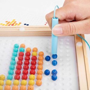 Montessori Toy Magnet Doodle <b>Extra</b> <b>Large</b> Wooden Dot Art Magnetic Drawing Board for Kids - Product Image 4