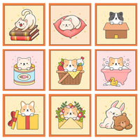 Peinture à numéros pour enfants en gros personnalisée, peinture à l'huile numérique DIY, 20x20cm, cadre intérieur populaire, peinture à colorier de dessins animés