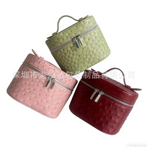 Sac cosmétique en PU de Chine, motif autruche, multi-compartiments, étui de rangement portable pour usage quotidien - Product Image 3