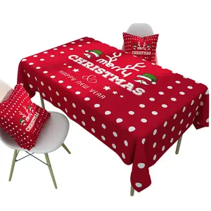 圣诞桌布绿色和红色格子桌布圣诞装饰品聚酯矩形方格桌布