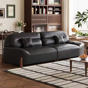 Sofá de cuero de estilo crema de alta calidad, sofá suave de nuevo diseño para sala de estar, sofá minimalista bonito para el hogar, sofá barato personalizable - Product Image 4