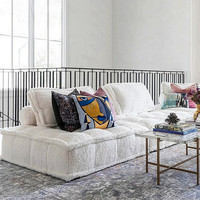 Canapé modulable Chesterfield au design moderne Meubles de salon de luxe modulaires Canapé en cuir confortable orange Canapé de chambre d'hôtel