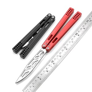 New Design 6061 Aluminum Steel Blade <strong>Trainer</strong> <strong>Butterfly</strong> Practice Tool Fingertips Dance OEM Balisong Pocket <strong>Knife</strong> - Product Image 2