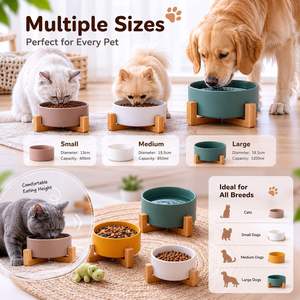 Custom logo Food Grade Stoneware <b>Ceramic</b> Cat <b>Dog</b> Bowls Wholesale Event Gift Large Capacity Pet Feeding Bowl - Product Image 2