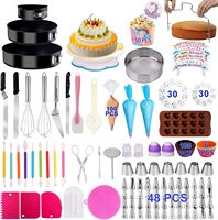 Kit de Pâtisserie et de Décoration de Gâteaux Facile à Utiliser de 375 Pièces, Incluant des Moules à Charnière, pour Débutants et Amateurs de Pâtisserie