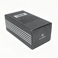 Boîtes d'emballage recyclables personnalisées en gros pour flacons de parfum et de cologne noirs pour hommes avec impression pailletée et dorée