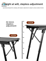 Table pliante tactique IGT en alliage d'aluminium léger, de luxe abordable, avec plaques de jonction DIY, pour camping et thé
