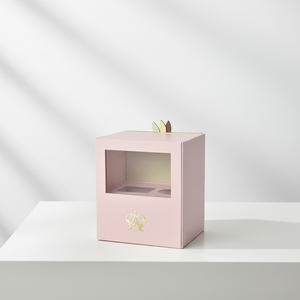 Custom Pink Drawer <b>Gift</b> <b>Box</b> With Clear Window Gold Logo Multi Layer Storage - Product Image 2