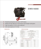 Winche Eléctrico de Carreras 4X4 de 14000 lb, 12 V CC, Motor Doble, Resistente al Agua IP67, Winche Todoterreno para Tractor, Jeep, Toyota, Nissan, Mitsubishi