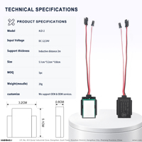 Interrupteur à détecteur de mouvement radar 12V 24V 6A 72W avec câble de 2m 120 °   Détection pour miroirs LED et armoires à miroirs