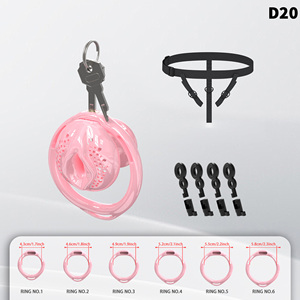 Cage de chasteté rose, cage à pénis en silicone souple avec verrou invisible, dispositif de chasteté masculin confortable, bondage du pénis, BDSM - Product Image 4