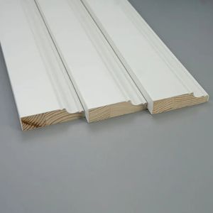 Plinthe <span class=keywords><strong>en</strong></span> <span class=keywords><strong>bois</strong></span> de pin massif blanc au design moderne, plinthe apprêtée pour la décoration intérieure de villa écologique - Product Image 3