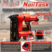 Pistolet à clous rapide NailTask 16Ga 20V à batterie lithium-ion 2.5AH sans balais pour travaux de finition du bois, rénovation et remodelage intensifs à domicile