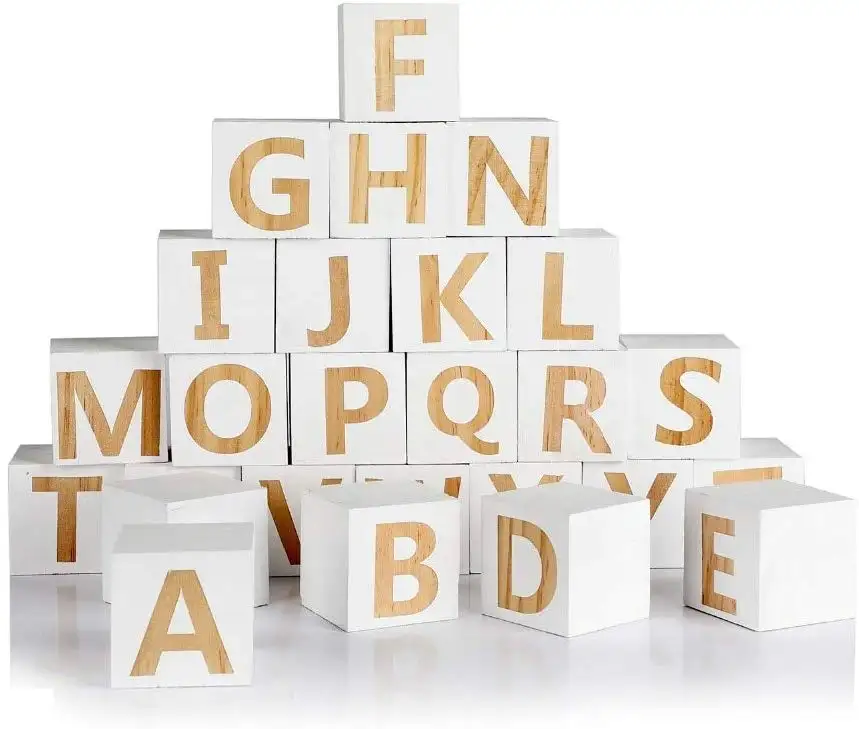 Nordic stil Holz Alphabet Brief Bausteine Handwerk Frühen Lernen Pädagogisches Spielzeug Baby Room Decor