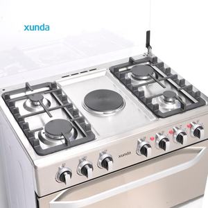 Four combiné autonome Xunda 76x50cm, 5 brûleurs (4 gaz, 1 <span class=keywords><strong>électrique</strong></span>), en acier inoxydable, pour cuisine et boulangerie, <span class=keywords><strong>cuisinière</strong></span> <span class=keywords><strong>électrique</strong></span> avec four - Product Image 5