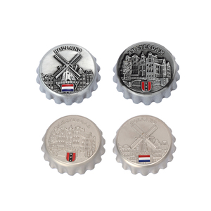 Custom Fridge <strong>Magnet</strong> Round Beer Bottle Opener Multifunctional Amsterdam Metal Decoration Netherlands Fridge <strong>Magnets</strong> - Product Image 2