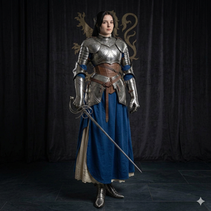 Traje de Armadura Medieval de Acero para Mujer, Conjunto Completo 3D de Caballero Gótico Plateado, Disfraz de Guerrero para Cosplay - Product Image 2