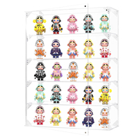 Boîte de présentation en acrylique transparente rotative magnétique personnalisée, cube, mini vitrine murale en acrylique pour figurines