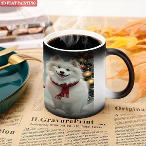 Frosted Black <b>Ceramic</b> <b>Mug</b> 11oz Heat Sensitive Color Changing Drinking Cup Office Use - Product Image 5