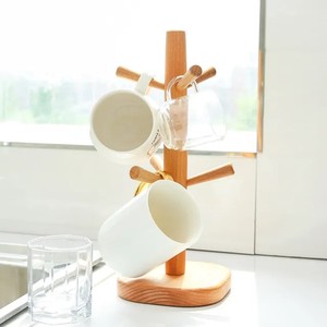 Multi-Layer Standing Type Wood Bamboo <b>Mug</b> Holder <b>Tree</b> Coffee Cup Rack Dryer - Product Image 1