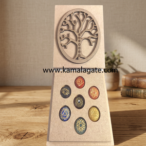 Ensemble de guérison par les cristaux des 7 chakras avec pierres précieuses et boîte en bois gravée au laser faite à la main - Product Image 3