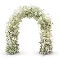 Arche de fleurs artificielles blanches Gypsophila Rose Hortensia pour toile de fond de mariage et décoration d'événements