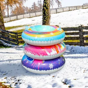 Nhà Máy Giá Dày PVC Con Dấu Nhựa Ống Dễ Thương An Ninh Inflatable Xe Trượt Mùa Đông Tốt Vòng Ống Sledge Với Thêm Dây Đeo