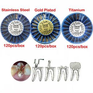 Vis dentaire manuelle en titane/plaqué or/acier inoxydable, broches coniques pour canal radiculaire, classe II - Product Image 4