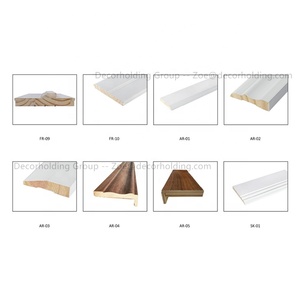 Cadre de <span class=keywords><strong>porte</strong></span> intérieur en MDF peint blanc apprêté, style moderne nord-américain, avec plinthe en HDF pour maison - Product Image 6