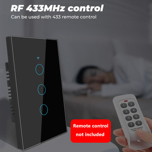 Interrupteur mural intelligent Wi-Fi tactile avec fil neutre 433 MHz en PC 220 V / Compatible Alexa <span class=keywords><strong>Google</strong></span> <span class=keywords><strong>Home</strong></span> pour interrupteurs muraux Bluetooth - Product Image 4