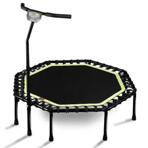 Trampolín práctico de alta calidad de 48 pulgadas para mujeres, trampolín para adultos, almohadilla de seguridad para saltar, seguro para deportes con pasamanos en forma de T