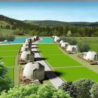 Dôme géodésique en EPS, imperméable, anti-corrosion, résistant au feu de classe B1, kit de construction de maison autoportante pour village d'éco-tourisme