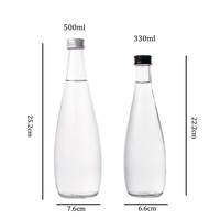 Bouteille de boisson portable EVERSUN en verre transparent 330 ml pour thé froid, jus, eau minérale style Evian, avec couvercle hermétique pour soda