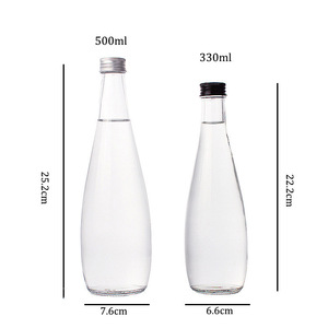 Bouteille de boisson portable EVERSUN en <span class=keywords><strong>verre</strong></span> transparent 330 ml pour thé froid, jus, eau minérale style <span class=keywords><strong>Evian</strong></span>, avec couvercle hermétique pour soda - Product Image 1