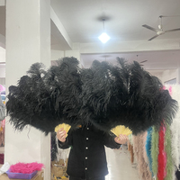 Weißer großer Straußen feder fächer Flauschig 13 Knochen Handheld Karneval Bauchtanz Bühnen performance Feder fächer Federn DIY Handwerk
