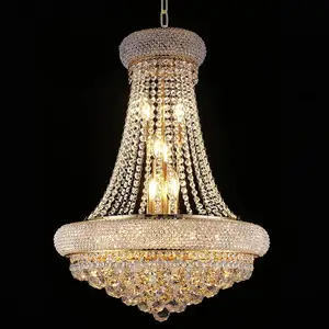 Wholesale Custom New Pendant Lights European Gold Empire Luxury Crystal Chandelier For Wedding Hall Hotel Home