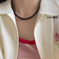 14 12 10mm Vintage Simple Imitation Perle Chaîne Colliers Femme Fille Collier Ras Du Cou Clavicule Banquet Bijoux De Fête De Mariage